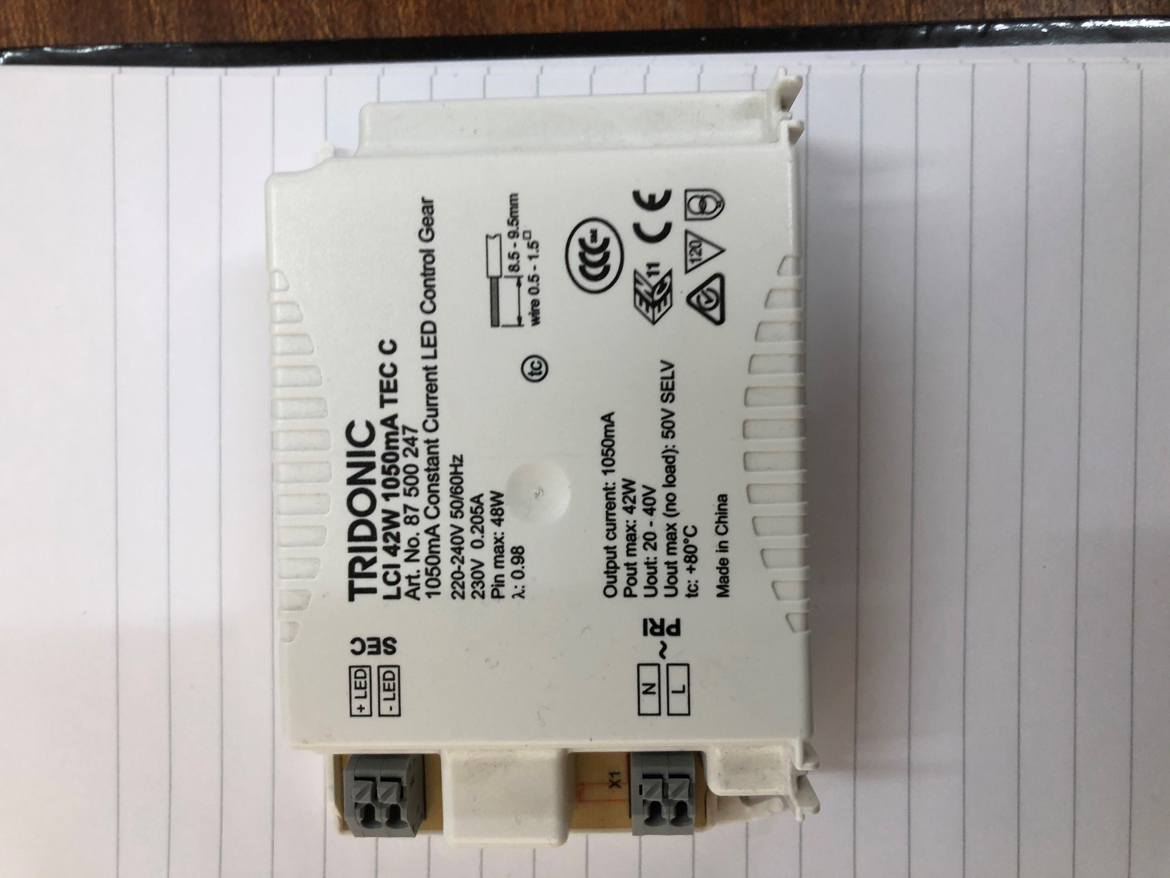 TRIDONIC - LCI42/900-TR 42w1050ma TEC C LED 87500247 ECG-OLD SITE TRIDONIC - Easy Control Gear