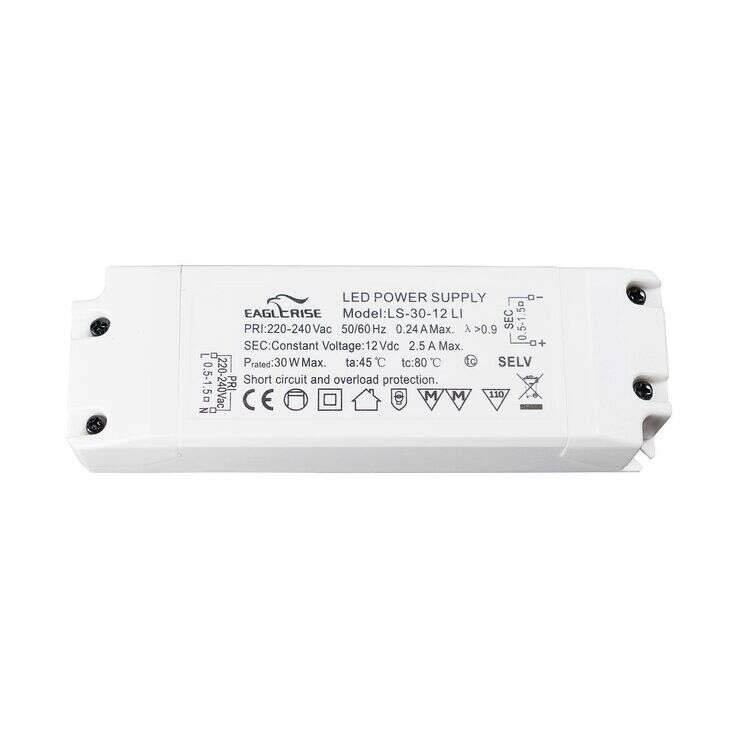 LS-30 LI Series Non-dim Constant Voltage LED Drivers 30W Terminals 12v/24v Constant Voltage Driver Eaglerise - Easy Control Gear