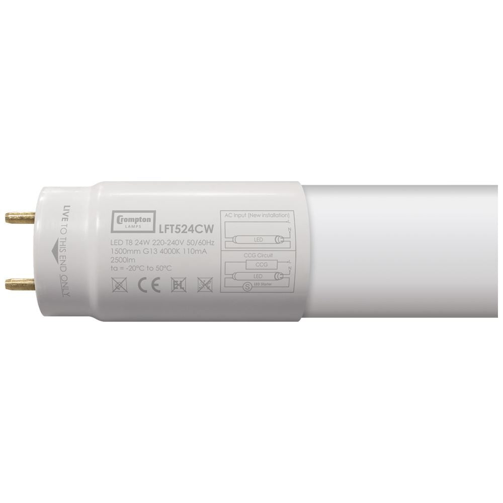 T8 LED Tubes straight to mains, Priced per 10s PLEASE SELECT SIZE Crompton - Easy Control Gear