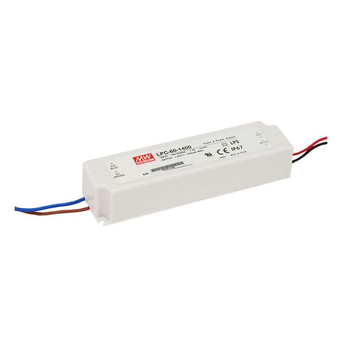 LPC-60-1050 - Mean Well LED Driver LPC-60-1050 50W 1050mA LED Driver Meanwell - Easy Control Gear