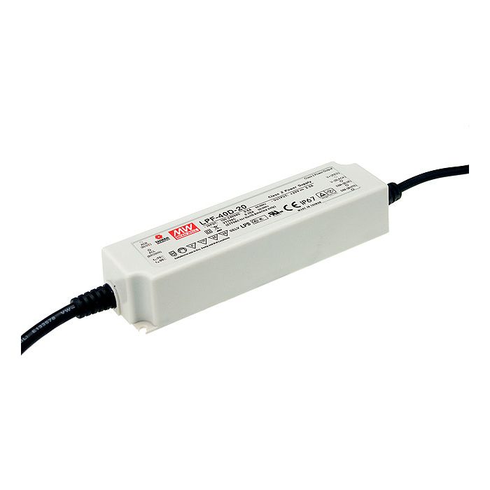 LPF-40D-42 - Mean Well Dimmable LED Driver LPF-40D-42 40W 42V LED Driver Meanwell - Easy Control Gear