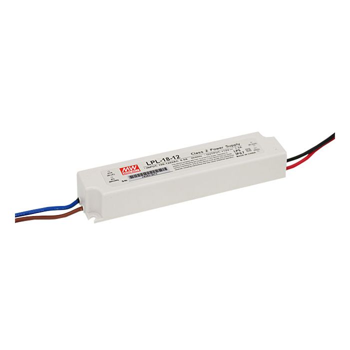 LPL-18-12 - Mean Well LED Driver LPL-18-12 18W 12V LED Driver Meanwell - Easy Control Gear