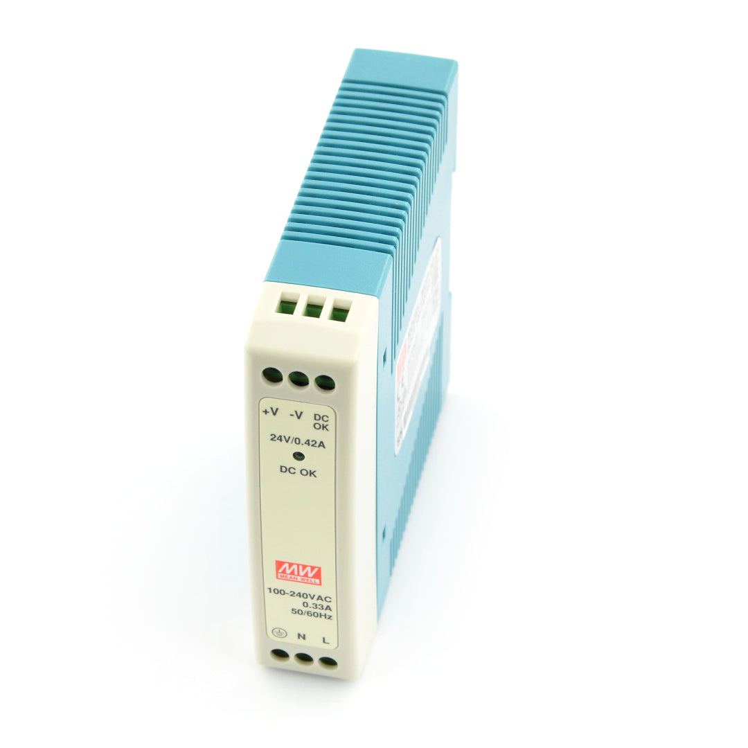 MDR-10-24 10W 24V 0.42A Single Output AC-DC DIN RAIL Power Supply Meanwell - Easy Control Gear