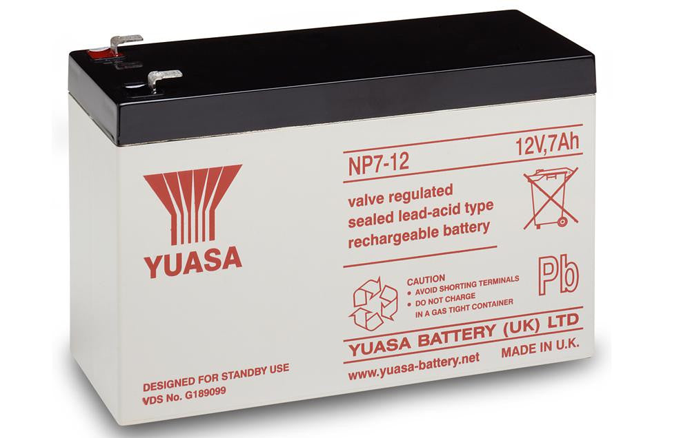 Yuasa NP7-12 12v 7ah Battery Emergency Batteries Yuasa - Easy Control Gear