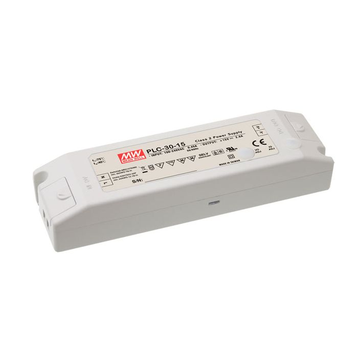 PLC-30-15 - Mean Well LED Driver PLC-30-15 30W 15V LED Driver Meanwell - Easy Control Gear