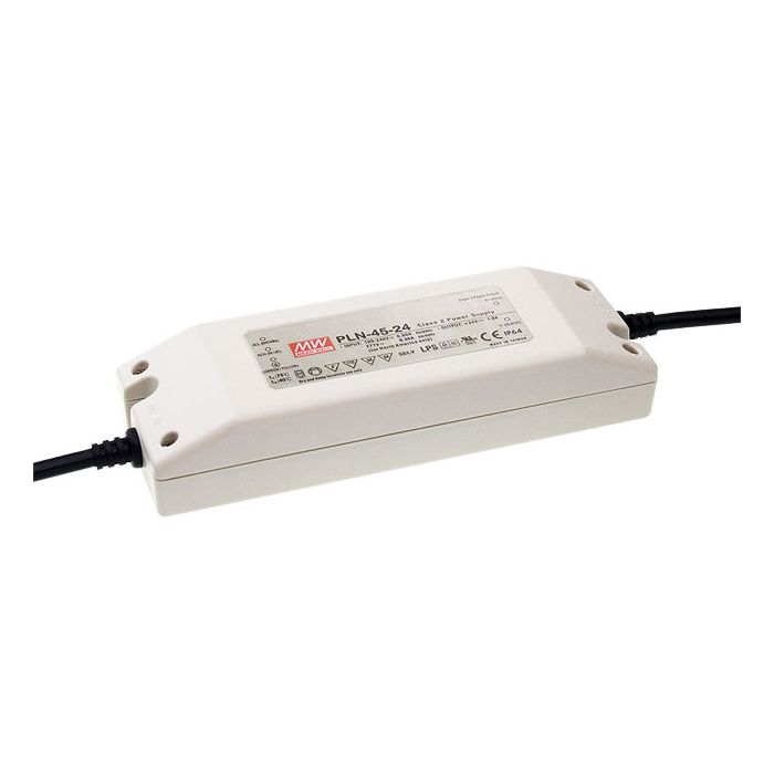 PLN-45-24 - Mean Well LED Driver PLN-45-24 45W 24V LED Driver Meanwell - Easy Control Gear