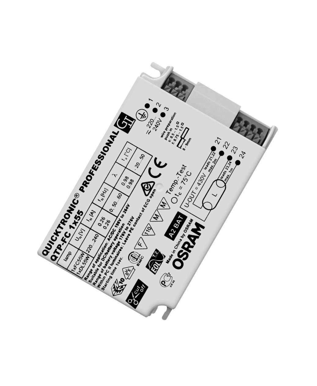 LEDVANCE/OSRAM - QTPFC155-OS 1X 55w PLL/FC T5 Quicktronic Ballast ECG-OLD SITE LEDVANCE/OSRAM - Easy Control Gear