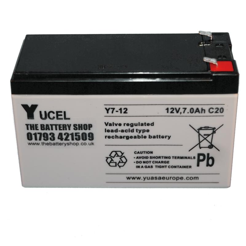 Y7-12 Yuasa U-cell 12v 7Ah Lead Acid Battery Yuasa Yucel Industrial Batteries Yuasa - Easy Control Gear