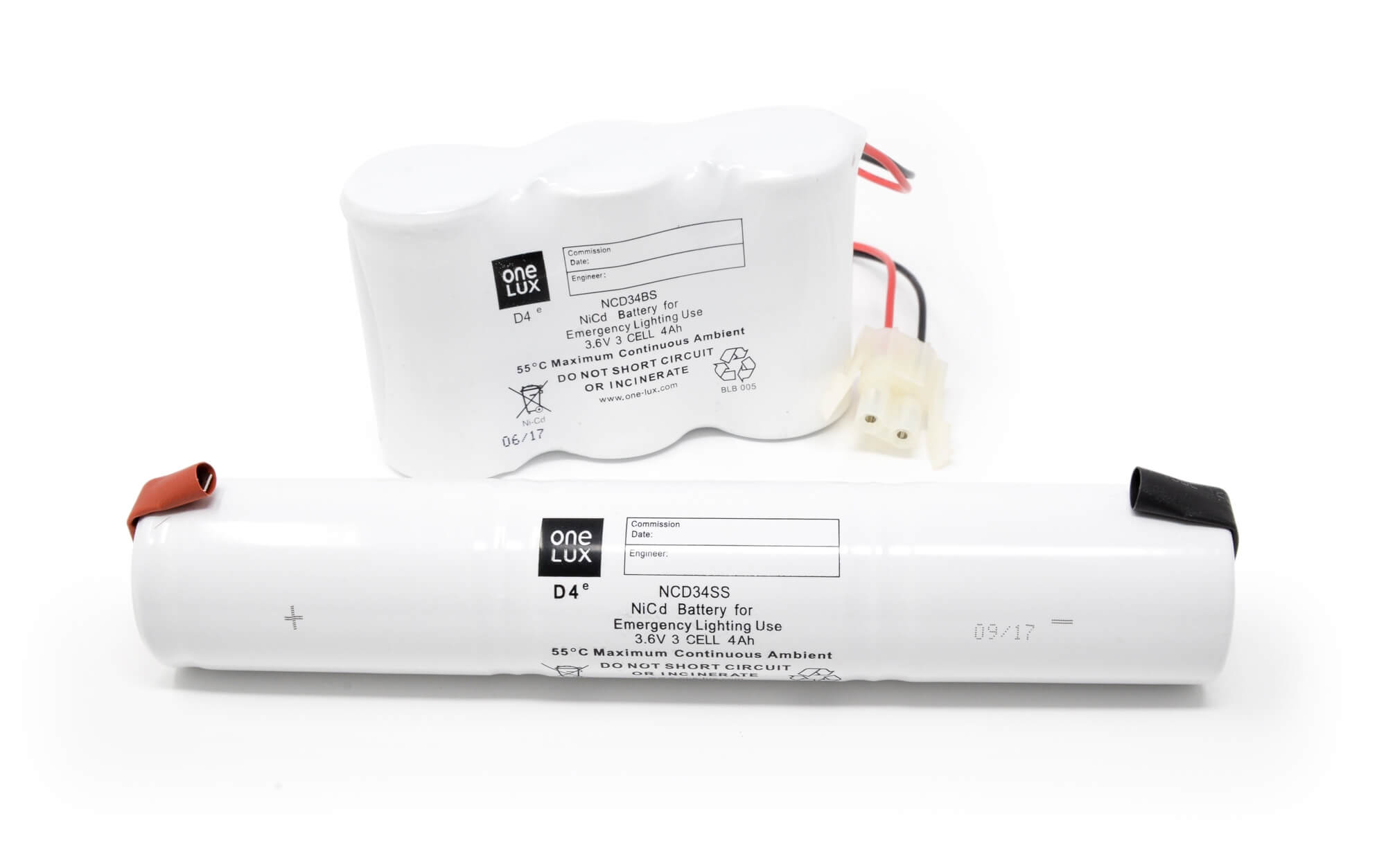 NCD34BS SIDE BY Side 3.6V 4Ah Emergency Batteries One Lux - Easy Control Gear