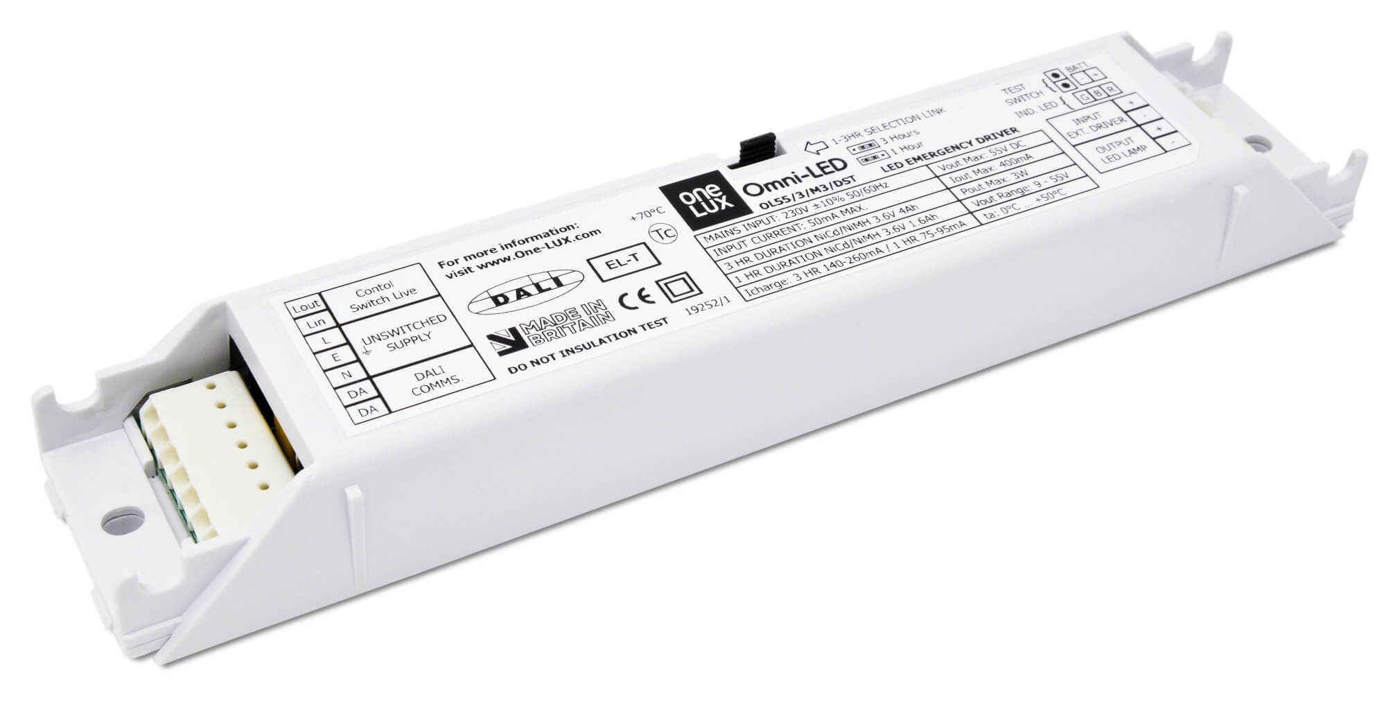 OL200/4/M3/DST 90-200V Dali/Selftest Now supplied with Lifepo4 batteries, please read