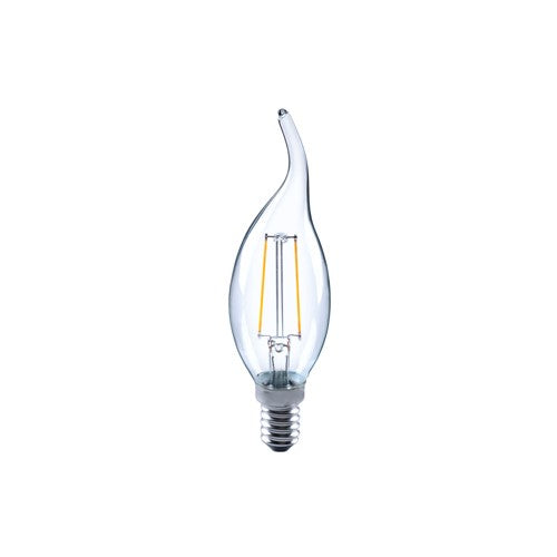 Integral LED Omni Filament Candle Bulb Flame Tip E14 250Lm 2W 4000K Non-Dimm 320 Beam Clear Full Glass Integral  - ILCANDE14NE079