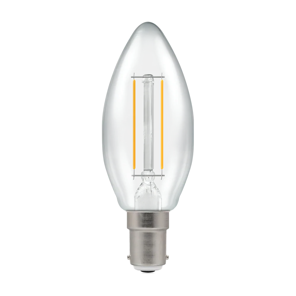 LED Filament Candle Clear Dimmable 2.2W 2700K SBC-B15