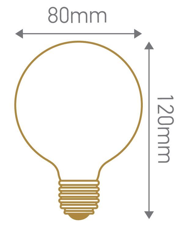 GLOBE G80 FILAMENT LED 7W B22 2700K 806LM OPALINE