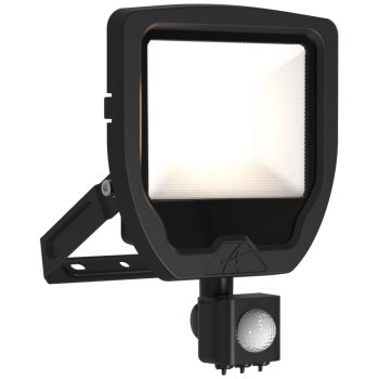 Ansell Lighting ACAE30/1/WW/B/PIR  Calinor EVO 30W 3000K Black LED Floodlight with PIR