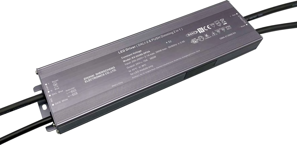 KV-xx360-DP2A 360W DALI-2 DT6 Constant Voltage LED Driver IP66 24/48V