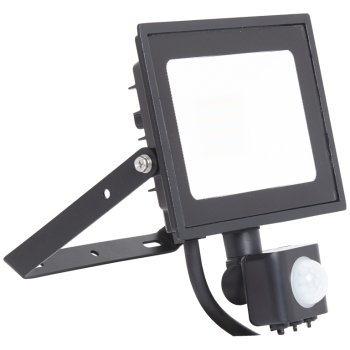 Ansell Lighting AEDELED20/CW/PIR  Eden 20W 4000K Black LED Floodlight with PIR