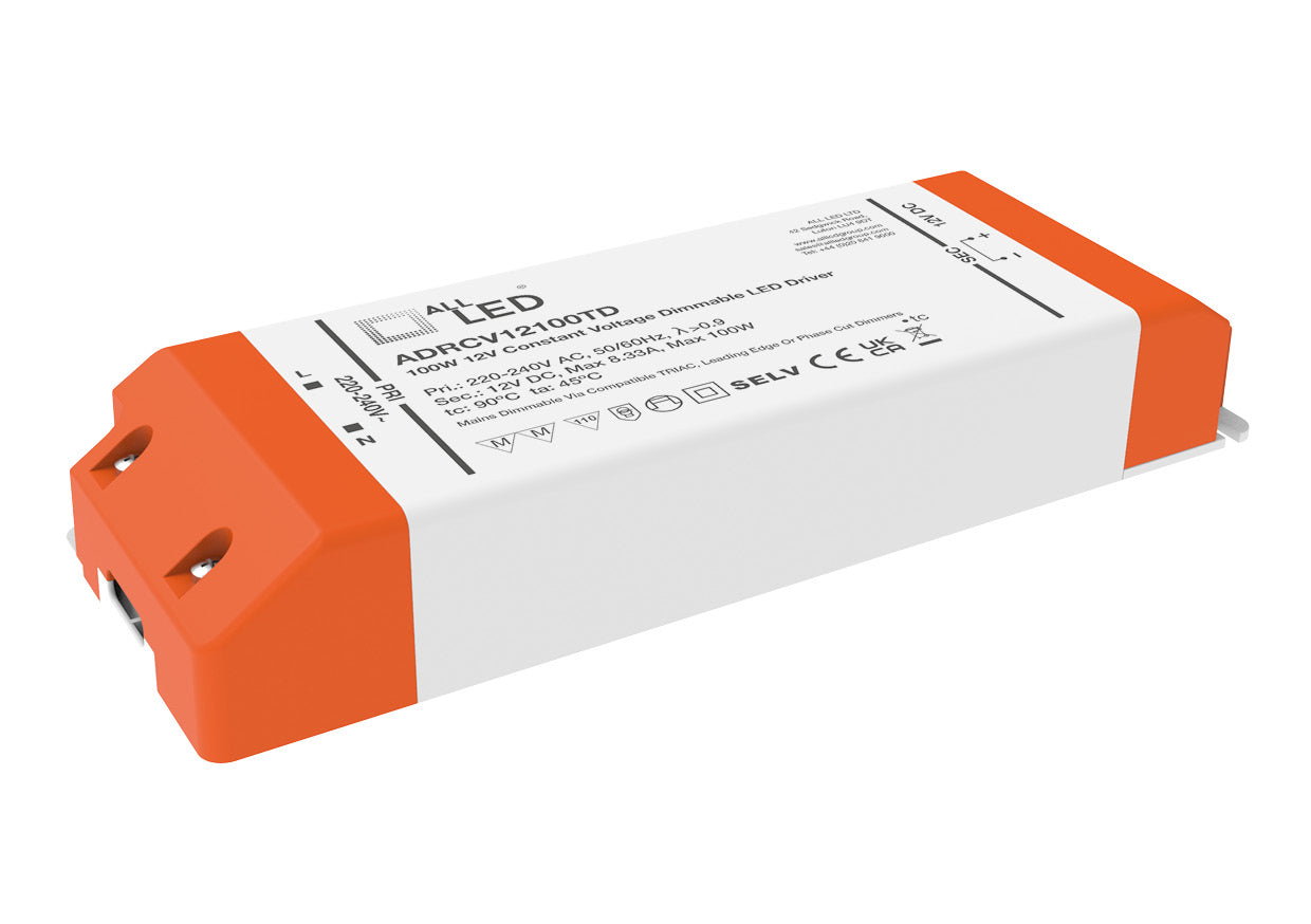 Drive12TD 12V DC Constant Voltage Triac Dimmable LED Driver 100W
