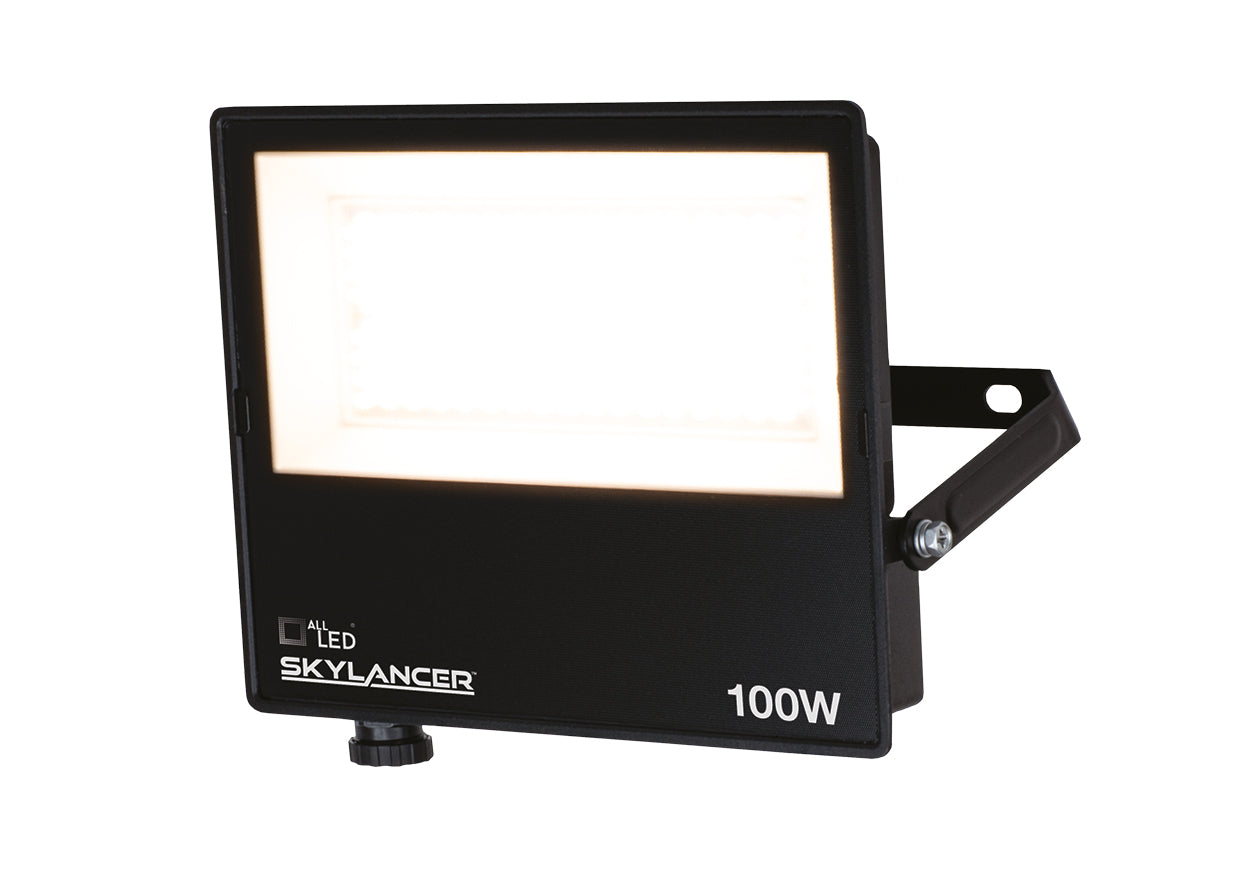 Skylancer 100W IP65, CCT & Wattage Selectable, Ultra-Efficient LED High Power Carbon Black Flood Light