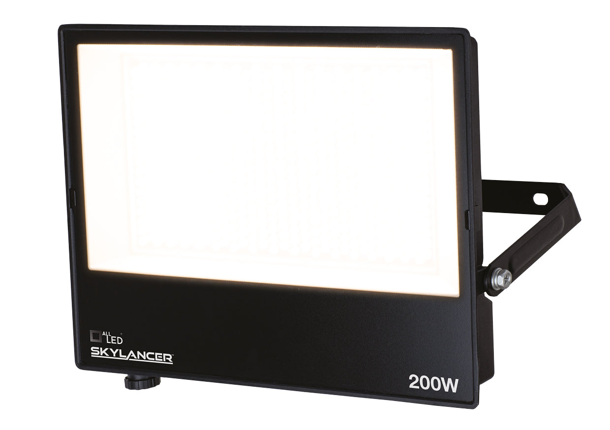 Skylancer 200W IP65, CCT & Wattage Selectable, Ultra-Efficient LED High Power Carbon Black Flood Light