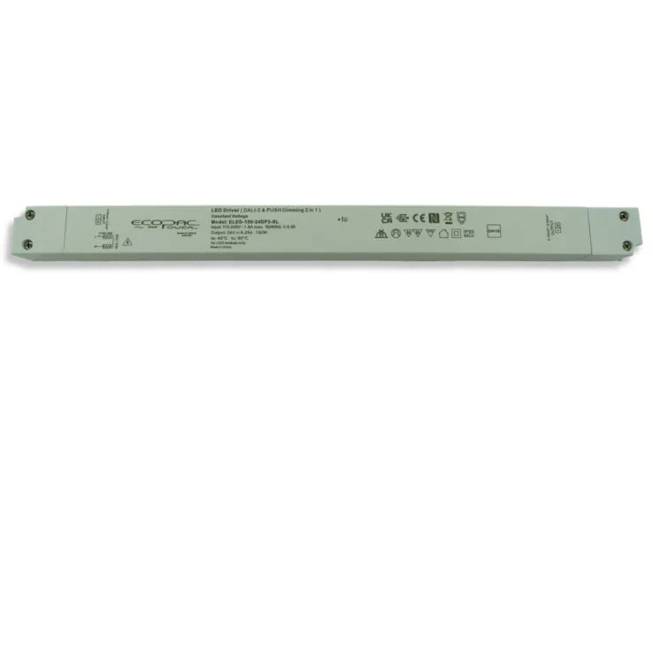 ELED-150-24DP2-SL - Ecopac ELED-150-24DP2-SL DALI 2 and Push Dimmable Constant Voltage LED Driver 150W 24V Slimline