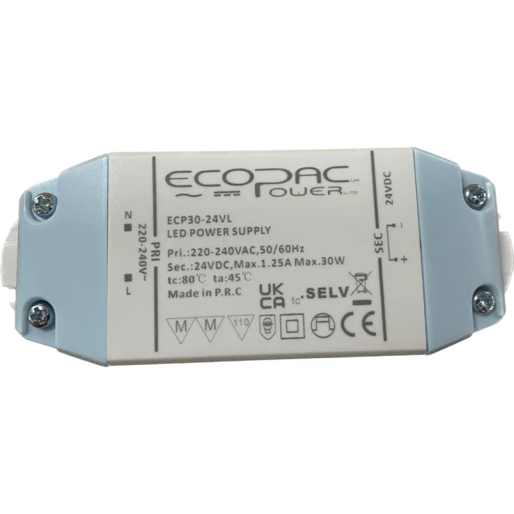 ECP30-12VL - Ecopac ECP30-12VL Low Profile Constant Voltage LED Driver 30W 12V