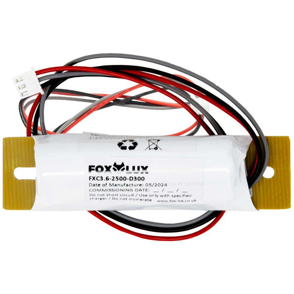 FXC3.6-2500-D300-03 – 1 CELL 2.5AH LI-ION BATTERY WITH FIXING PLATE