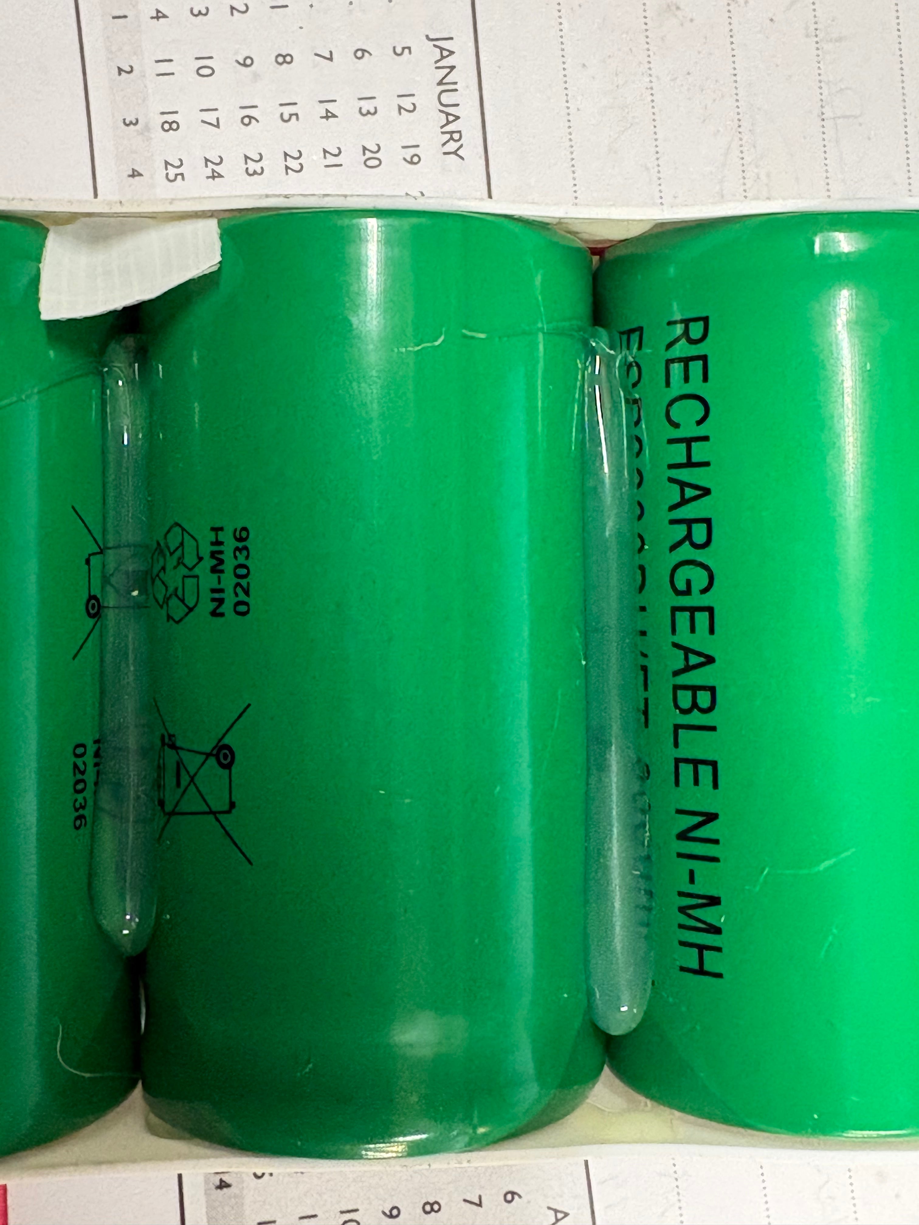 3/9000DH-A-Dummy-C003F 3.6v 9000Ma 4 Cell Side By Side Ni-MH