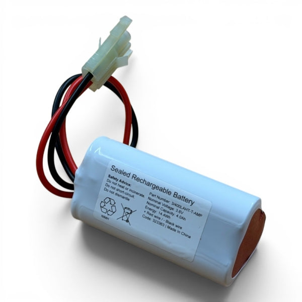 Alternative to the Obsolete Liteplan  3-MH40/T 3 CELL 3.6V 4.0AH NI-MH 18670 Cell (LAHT) Triangle Emergency Lighting Battery