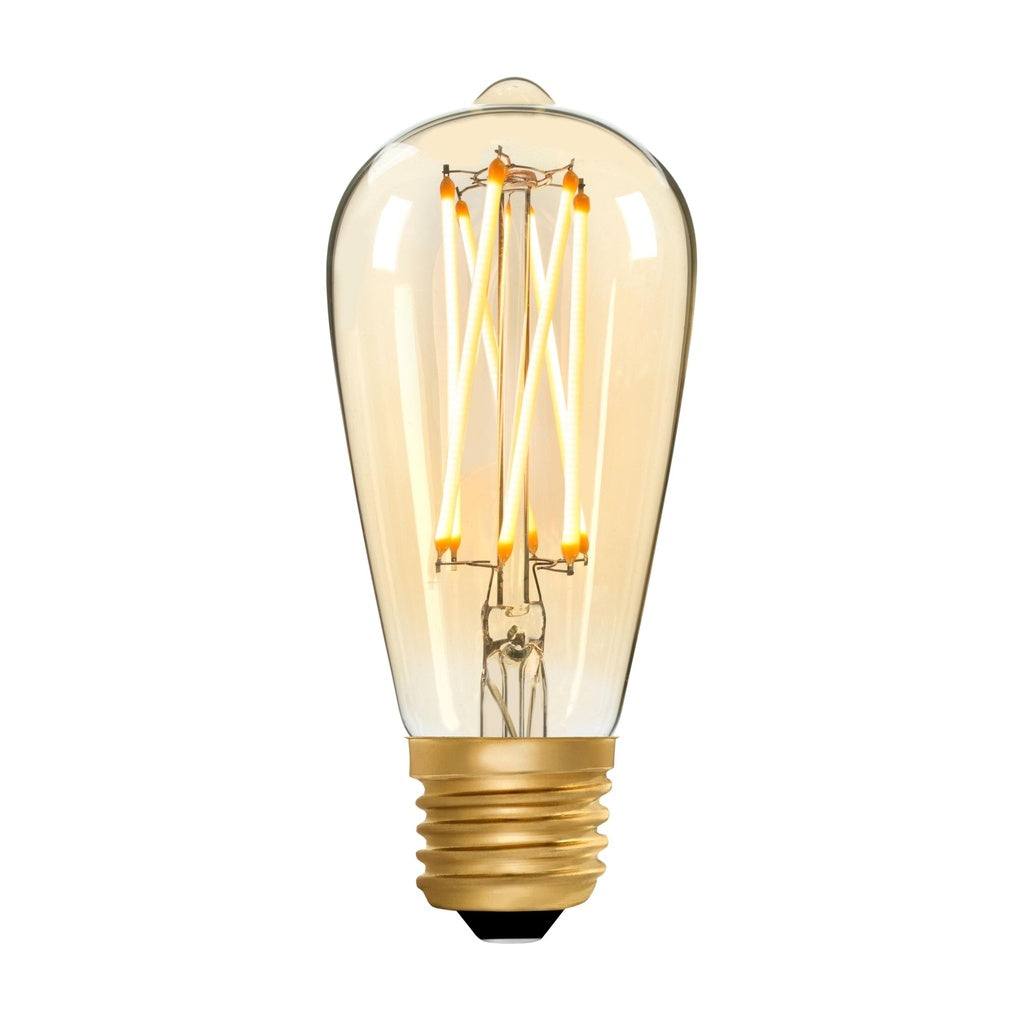 Squirrel Cage ST64 Amber 6W 2000K Light Bulb Please Select Cap