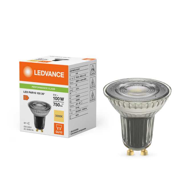 LED PAR16 100 36° P 8W 830 GU10 750 Lumens ~100W