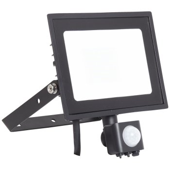 Ansell Lighting AEDELED30/CW/PIR  Eden 30W 4000K Black LED Floodlight with PIR