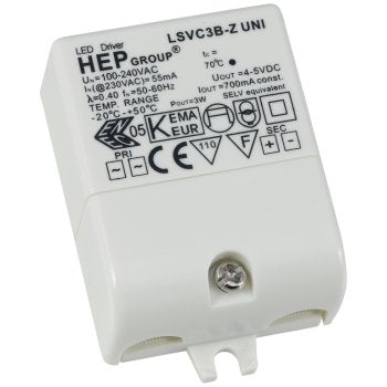 Ansell Lighting AD3W/700  Constant Current Non-Dimmable 3W 700mA LED Driver