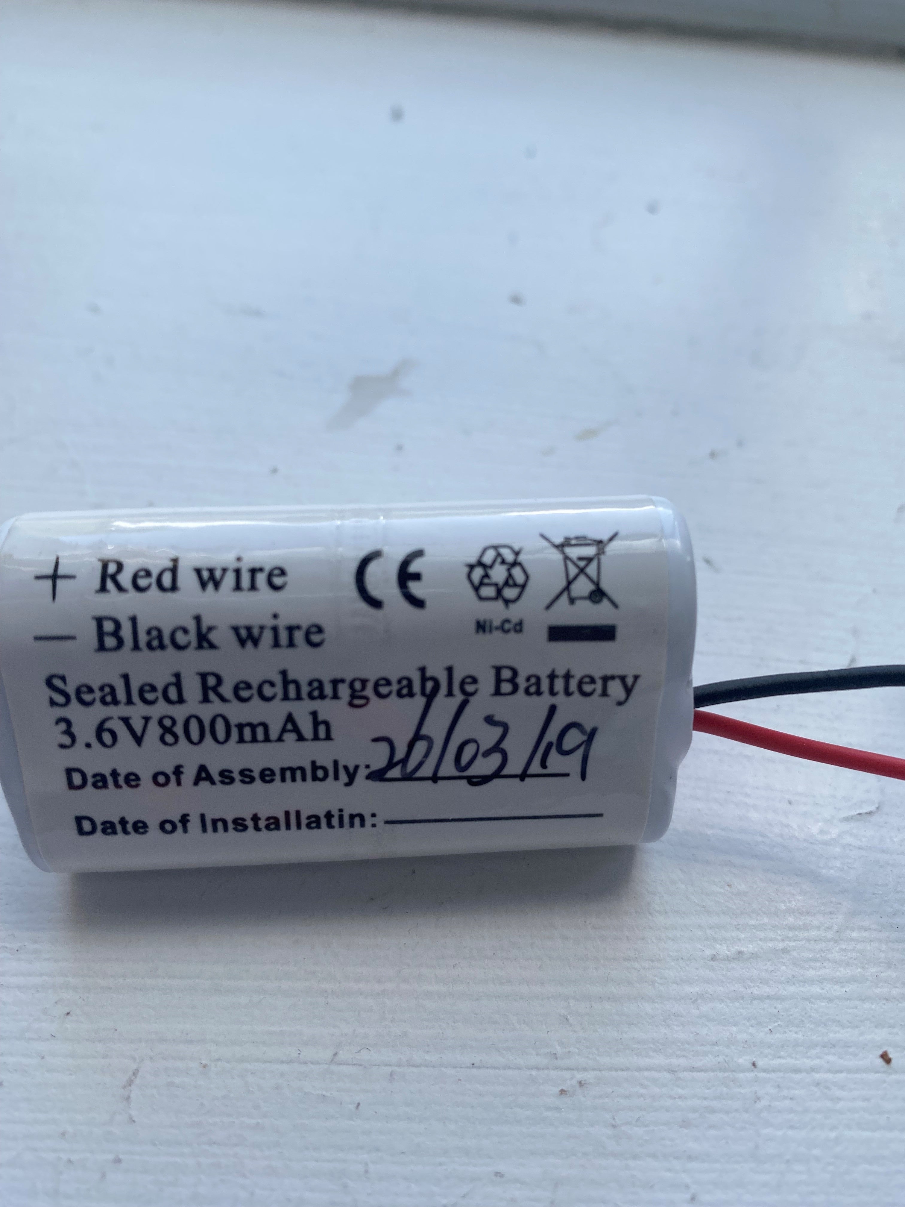 3/1AA1050-TRI-C007F 3.6V 1050<Ma Ni-Cd C007F Connector Triangle AA Emergency Batteries Easy Control Gear - Easy Control Gear