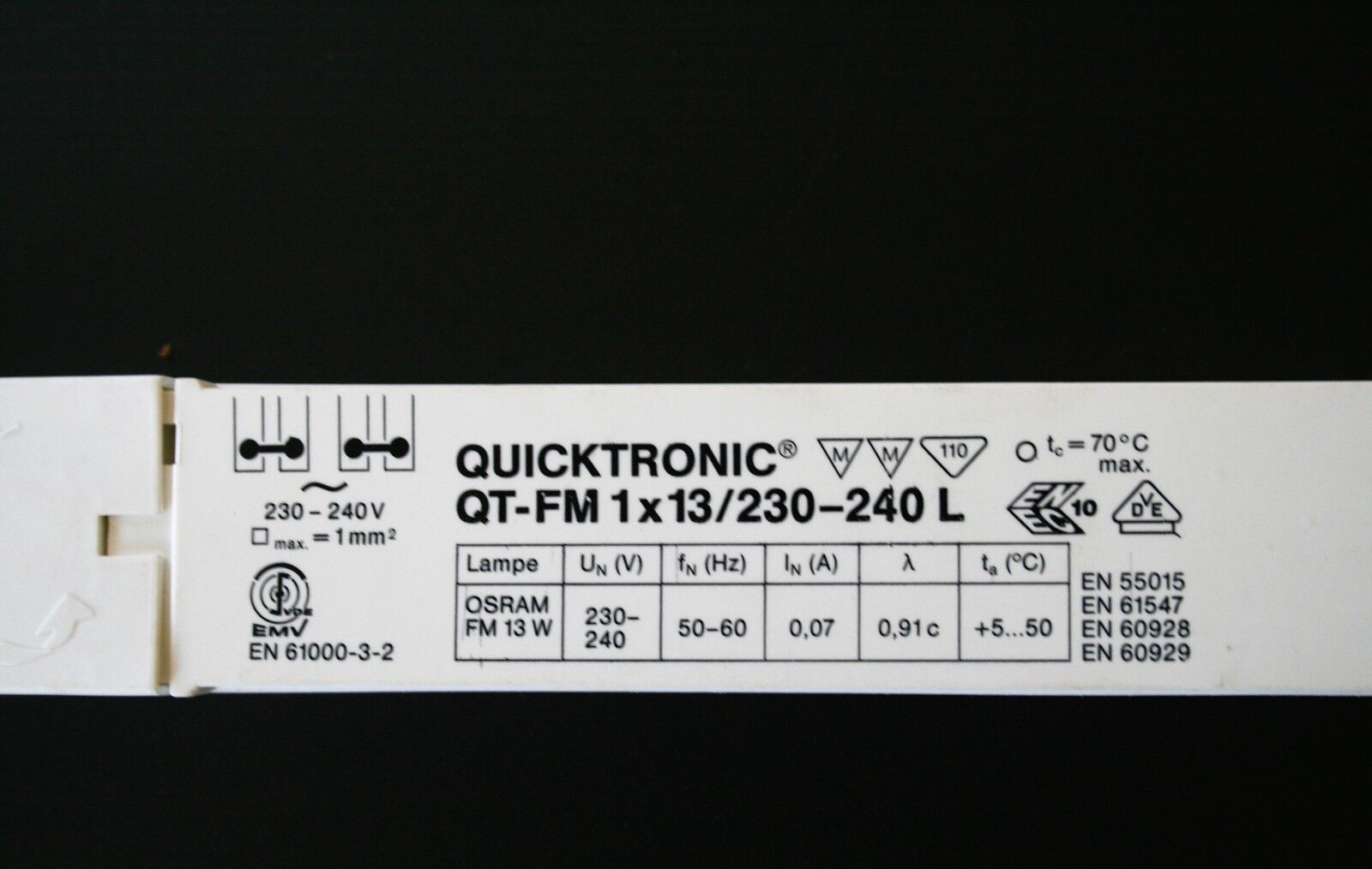 LEDVANCE/OSRAM - QTFM13-OS 1x 13w FM T2 Quicktronic Ballast L/House
