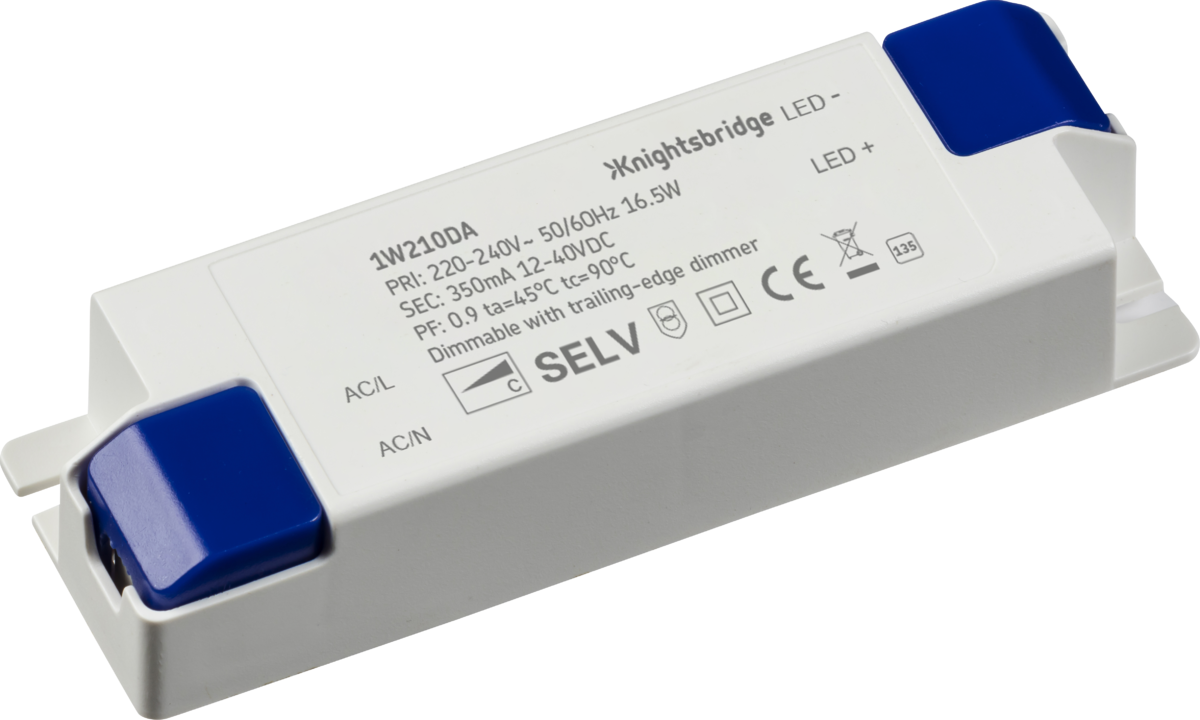 IP20 350mA 16.5W Constant Current Dimmable LED Driver 1W210DA Mains Dimmable LED Drivers Knightsbridge - Easy Control Gear