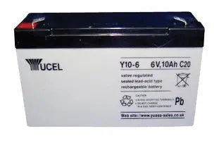 YUASA Y10-6 - BATTERY, LEAD ACID 6V 10AH, YUCEL Batteries YUASA - Easy Control Gear