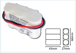 3/1SC2-A 3.6V 2Ah Sub C Side By Side  Ni-CD Emergency Lighting Batteries Easy Control Gear - Easy Control Gear