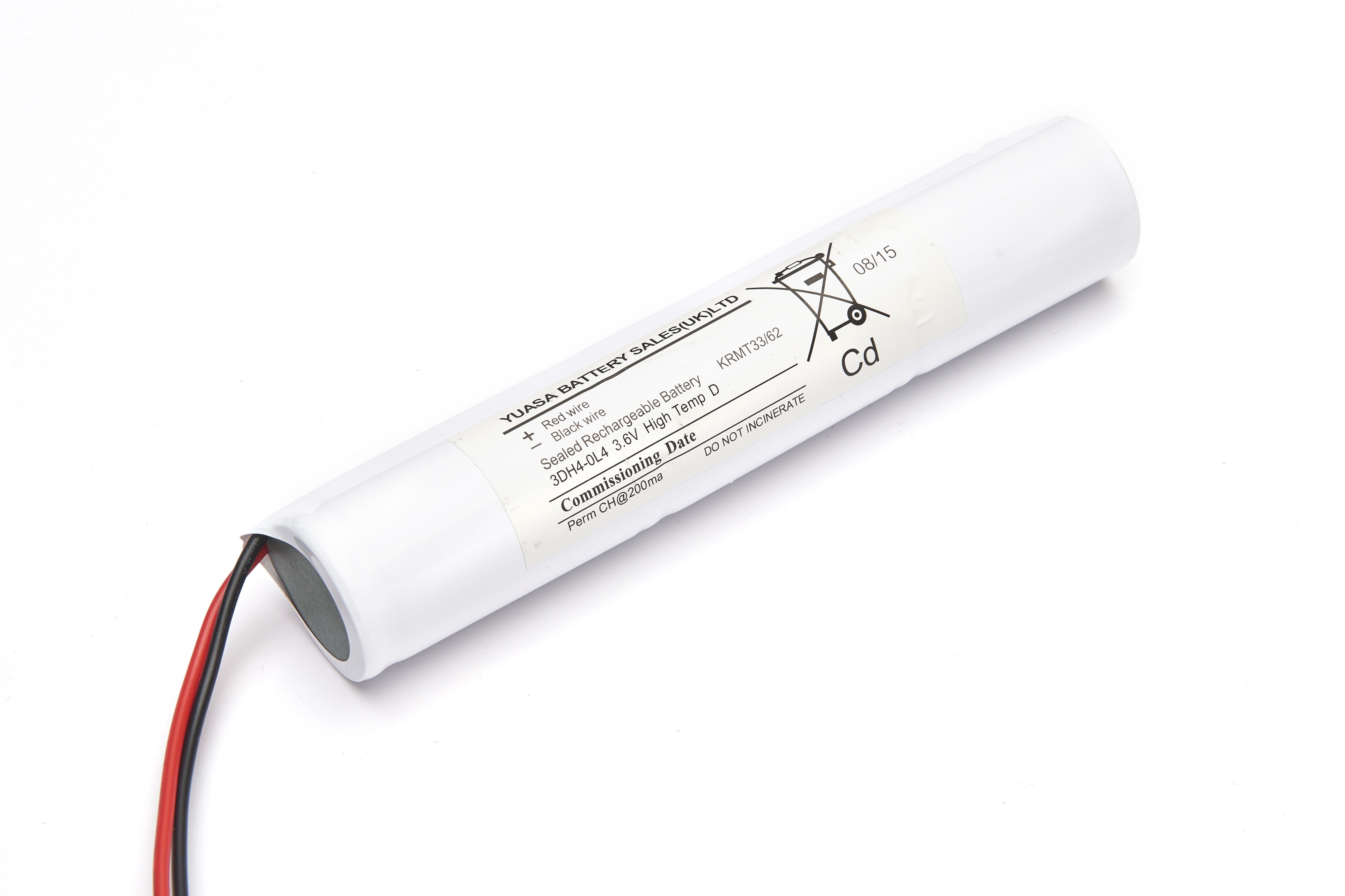Yuasa 3DH4-0L4 - Emergency Battery 3 Cell Stick c/w Leads Emergency Batteries Yuasa - Easy Control Gear