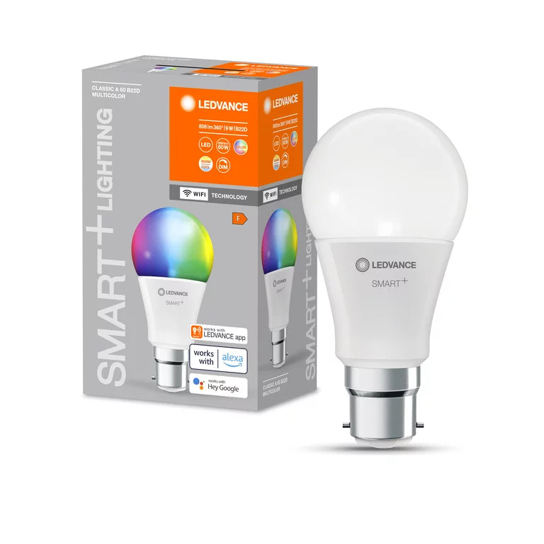 SMART WIFI A60 9W 230V RGBW FR E27/B22 SINGLE PACK please select cap smart bulbs LEDVANCE/OSRAM - Easy Control Gear