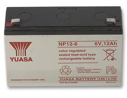 YUASA NP12.6 - BATTERY, LEAD-ACID 6V 12AH Batteries YUASA - Easy Control Gear
