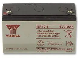 YUASA NP10-6 - BATTERY, LEAD-ACID 6V 10AH Batteries YUASA - Easy Control Gear
