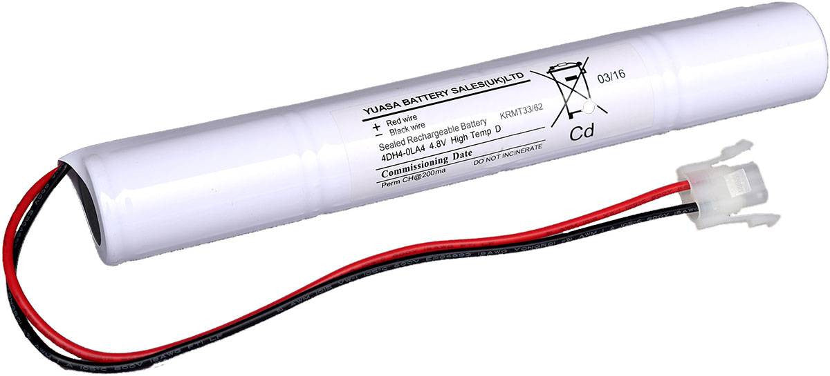 Yuasa 4DH4-0LA4 - Emergency Battery 4 Cell Stick with Leads & Amp Emergency Batteries Yuasa - Easy Control Gear