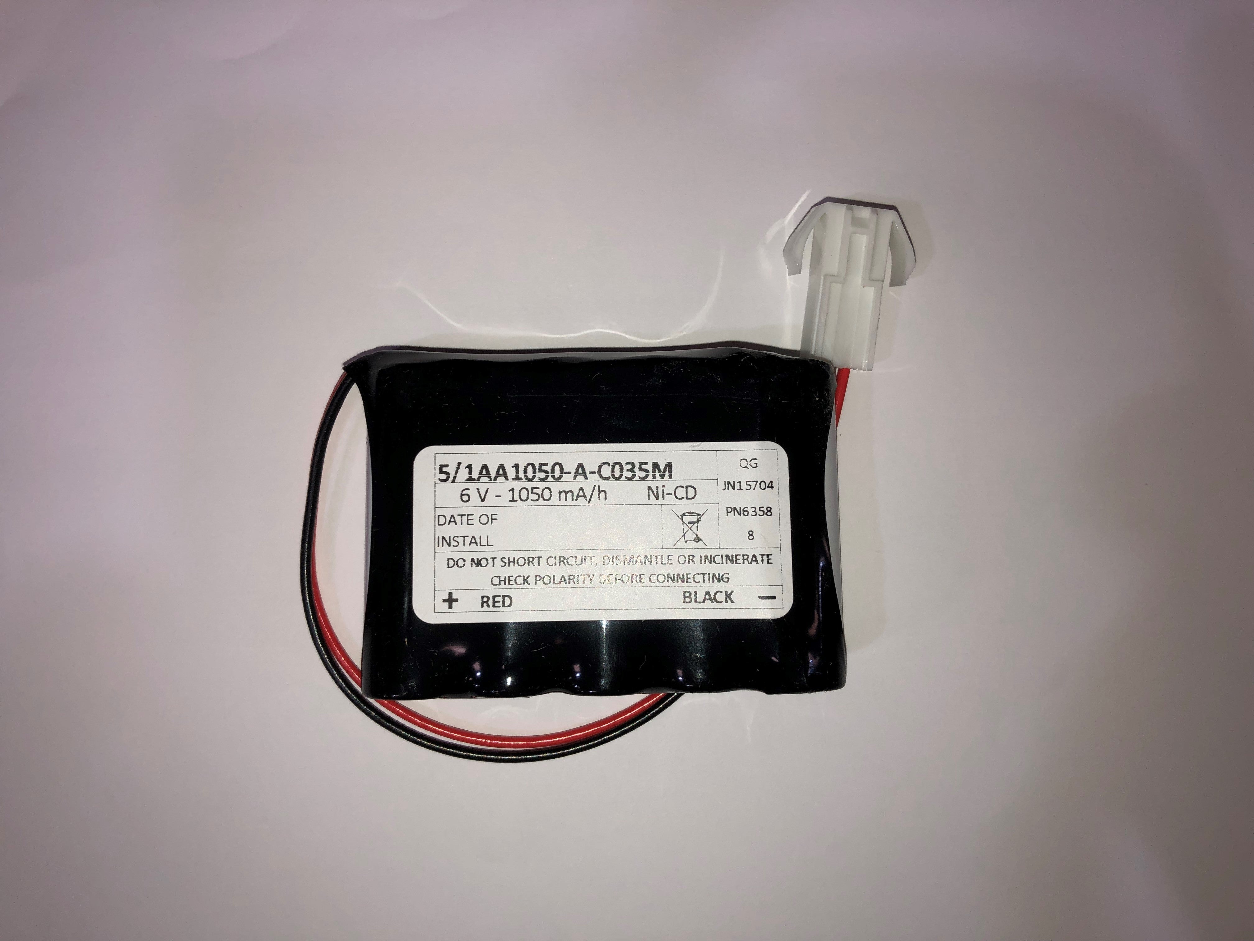 5/1AA1050-A NICAD BATTERY PACK 6.0V 1050MAH Emergency Batteries Emergency battery - Easy Control Gear