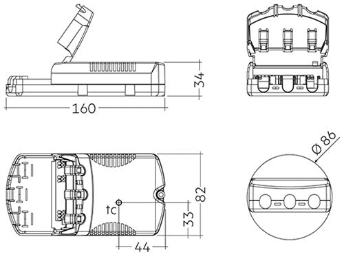 Driver LC 45W 450-1050mA 54V o4a NF SR EXC3  87500923 DALI Dimmable LED Drivers Tridonic - Easy Control Gear