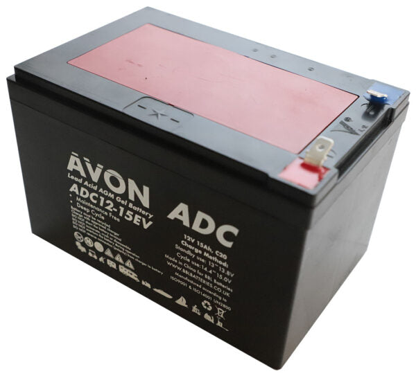 Avon Deep Cycle AGM GEL 12v 15ah GOLF – TROLLEYS, BUGGIES Easy Control Gear - Easy Control Gear