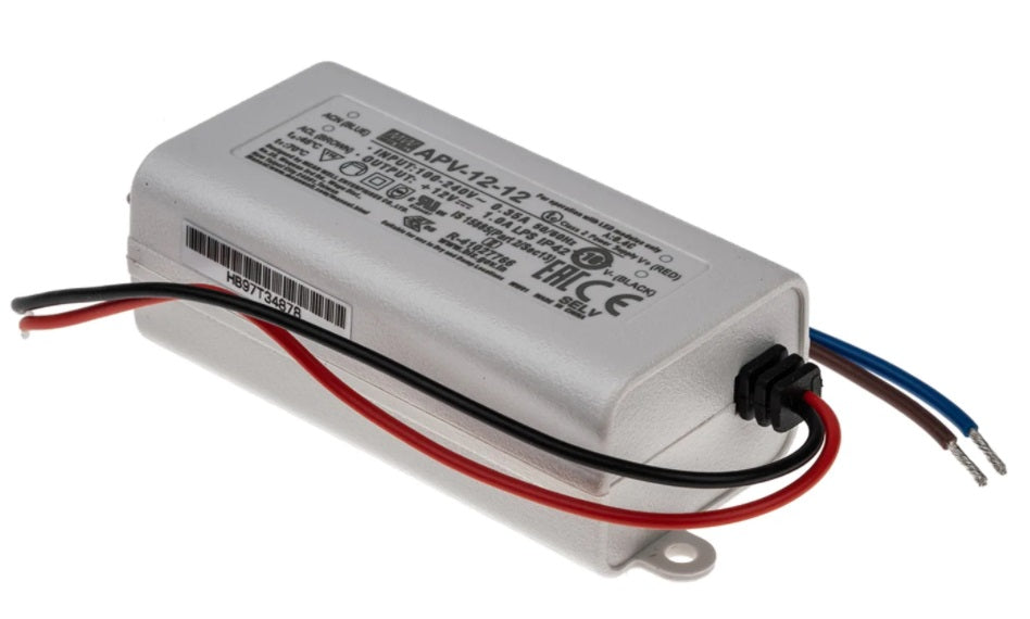 Mean Well APV-12-12 Constant Voltage LED Driver 12W 12V LED Driver Meanwell - Easy Control Gear