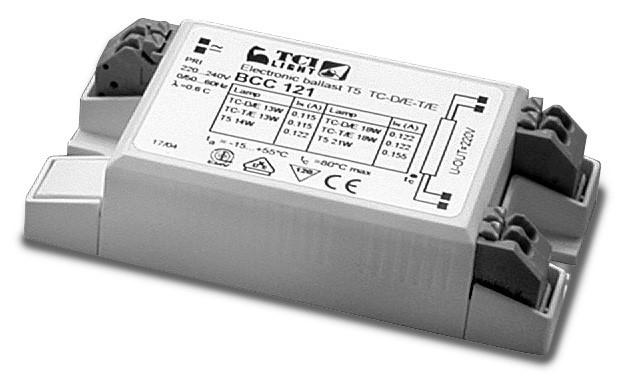 TCI BCC 124 - Mini Electronic Ballast T5 - 24W, 2 G11 18-24W , T8 14-15-18W Electronic Ballasts TCI - Easy Control Gear