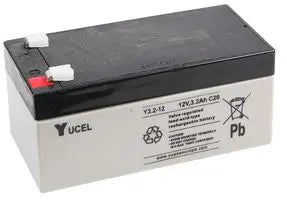 YUASA Y3.2-12 - BATTERY, LEAD ACID 12V 3.2AH, YUCEL Batteries YUASA - Easy Control Gear