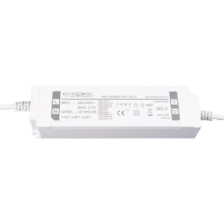 EPV-100 Series Non-dim Constant Voltage LED Drivers 100W 12V/24V  Easy Control Gear - Easy Control Gear