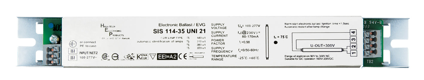 HEP HFL11435ME - Linear Multiwatt T5 Ballast 1x14-35w 120-277v AC Electronic Ballasts HEP - Easy Control Gear